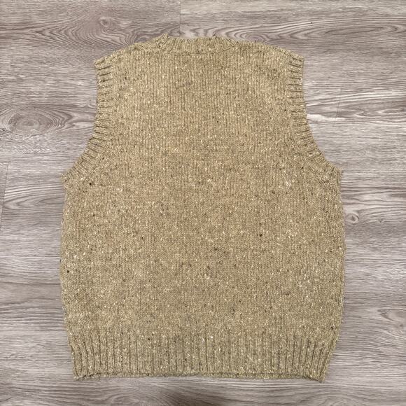 Vintage Old Navy Cable Knit Sweater Vest Wool Blend Preppy M Academia NWOT Beige - Picture 2 of 7